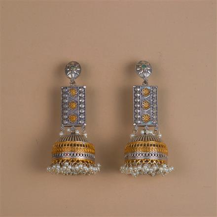 Oxidised Jhumki With 2 Tone Plating