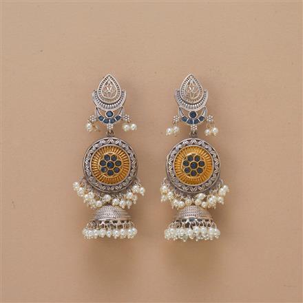 Oxidised Jhumki With 2 Tone Plating