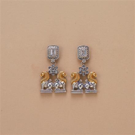 Oxidised Classic Earring With 2 Tone Plating
