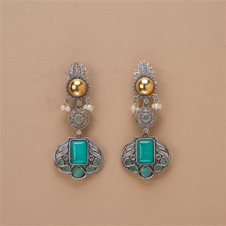 Oxidised Classic Earring With 2 Tone Plating