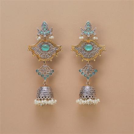 Oxidised Jhumki With 2 Tone Plating