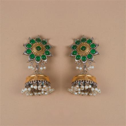 Oxidised Jhumki With 2 Tone Plating