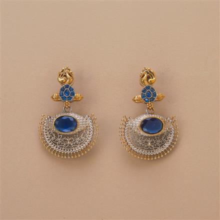 Oxidised Chand Earring With 2 Tone Plating