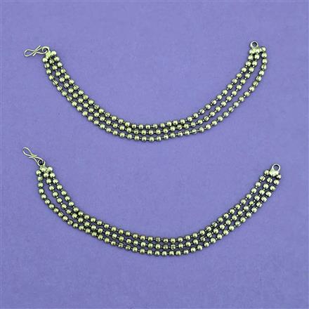 Delicate Ear Chain With Oxidised Plating