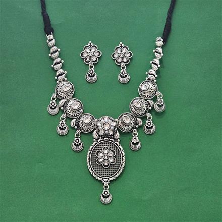 Classic Necklace With Oxidised Plating