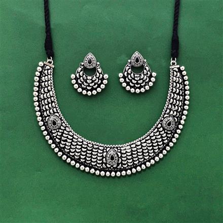 Classic Necklace With Oxidised Plating