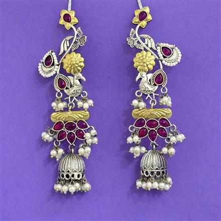 Oxidised Jhumki With 2 Tone Plating