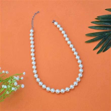 Western Long Necklace With Rhodium Plating Pearl Size 12mm