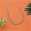 Western Short Necklace With Rhodium Plating Pearl Size 8mm