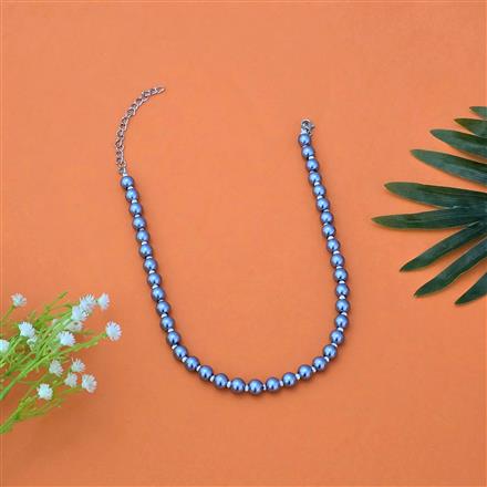 Western Short Necklace With Rhodium Plating Pearl Size 8mm