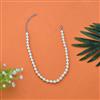 Western Short Necklace With Rhodium Plating Pearl Size 8mm