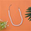 Western Short Necklace With Rhodium Plating Pearl Size 8mm