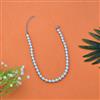 Western Short Necklace With Rhodium Plating Pearl Size 8mm