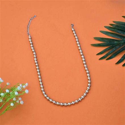 Western Long Necklace With Rhodium Plating Pearl Size 8mm