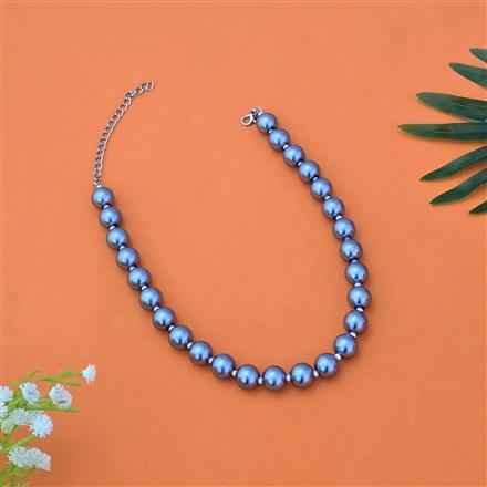 Western Short Necklace With Rhodium Plating Pearl Size 12mm