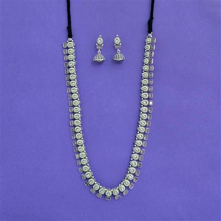 Long Necklace With Oxidised Plating