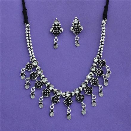 Classic Necklace With Oxidised Plating