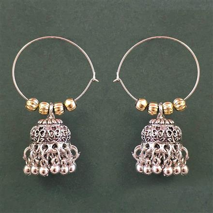 Oxidised Jhumki With Oxidised Plating