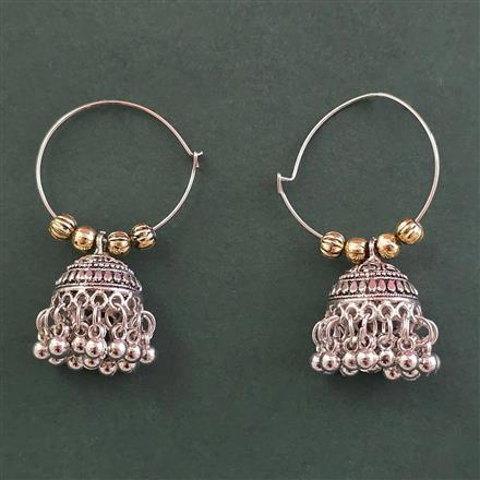 Oxidised Jhumki With Oxidised Plating