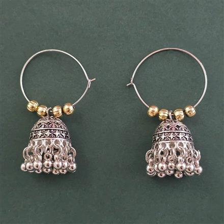 Oxidised Jhumki With Oxidised Plating