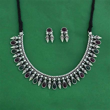 Classic Necklace With Oxidised Plating