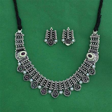 Classic Necklace With Oxidised Plating