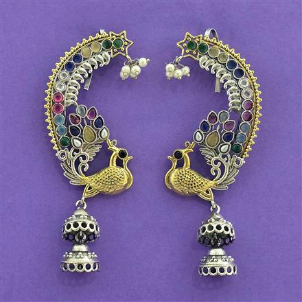 Oxidised Earcuff With 2 Tone Plating