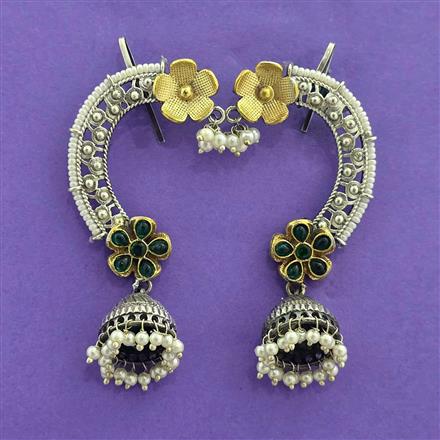 Oxidised Earcuff With 2 Tone Plating