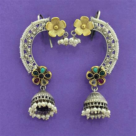Oxidised Earcuff With 2 Tone Plating