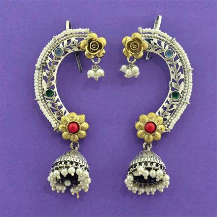 Oxidised Earcuff With 2 Tone Plating