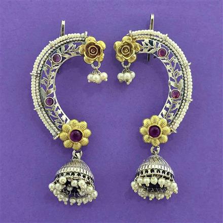 Oxidised Earcuff With 2 Tone Plating