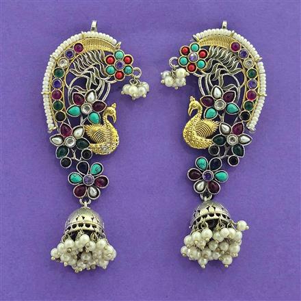 Oxidised Earcuff With 2 Tone Plating