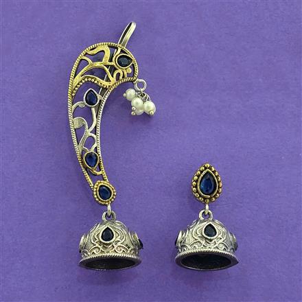 Oxidised Earcuff With 2 Tone Plating