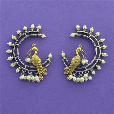 Oxidised Classic Earring With 2 Tone Plating