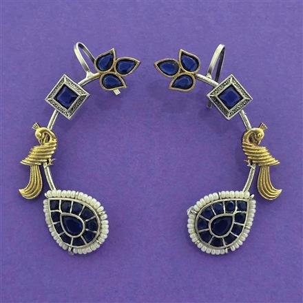 Oxidised Classic Earring With 2 Tone Plating