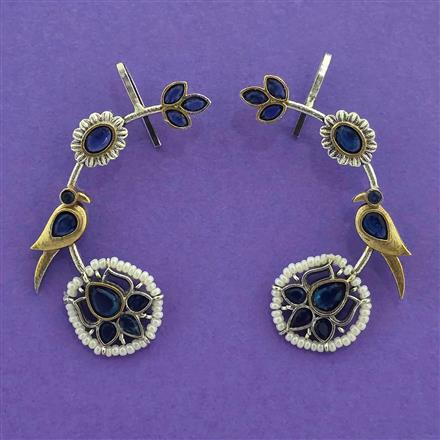 Oxidised Earcuff With 2 Tone Plating