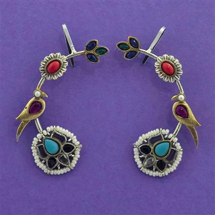 Oxidised Earcuff With 2 Tone Plating