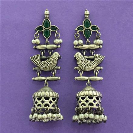 Jhumki With Oxidised Plating