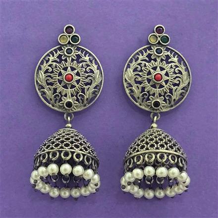 Classic Earring With Oxidised Plating