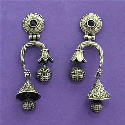 Jhumki With Oxidised Plating