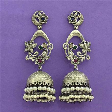 Jhumki With Oxidised Plating