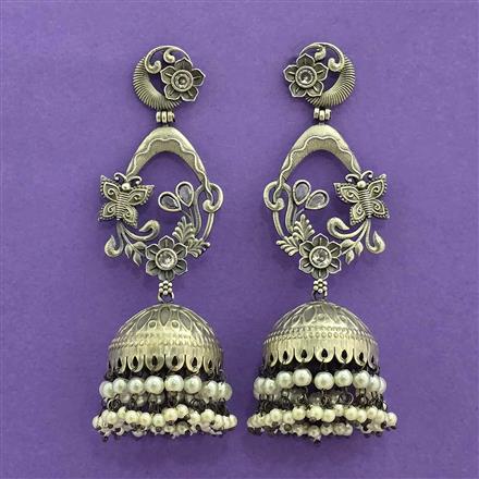Jhumki With Oxidised Plating
