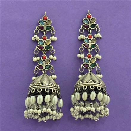 Jhumki With Oxidised Plating