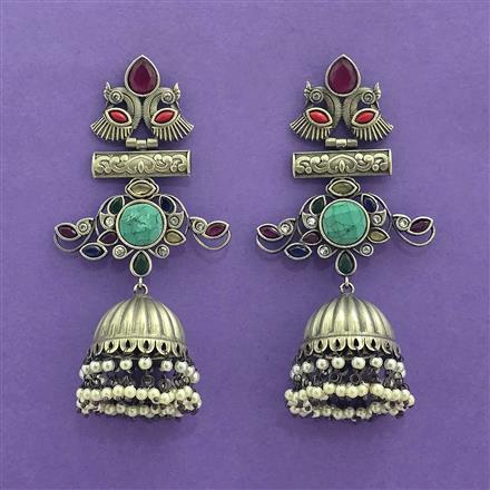 Jhumki With Oxidised Plating