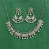Oxidised Classic Necklace Set With 2 Tone Plating