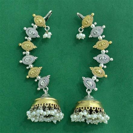 Oxidised Jhumki With 2 Tone Plating