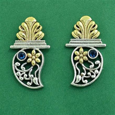 Oxidised Classic Earring With 2 Tone Plating
