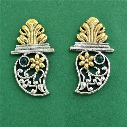 Oxidised Classic Earring With 2 Tone Plating