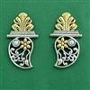 Oxidised Classic Earring With 2 Tone Plating