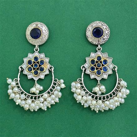 Oxidised Classic Earring With 2 Tone Plating